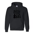 thumbnail image 1 of My Body My Choice Or I Bites Funny Feminist Cat Design Graphic Pullover Hoodie, up to size 5XL, 1 of 3