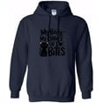 thumbnail image 1 of My Body My Choice Or I Bites Funny Feminist Cat Design Graphic Pullover Hoodie, up to size 5XL, 1 of 3
