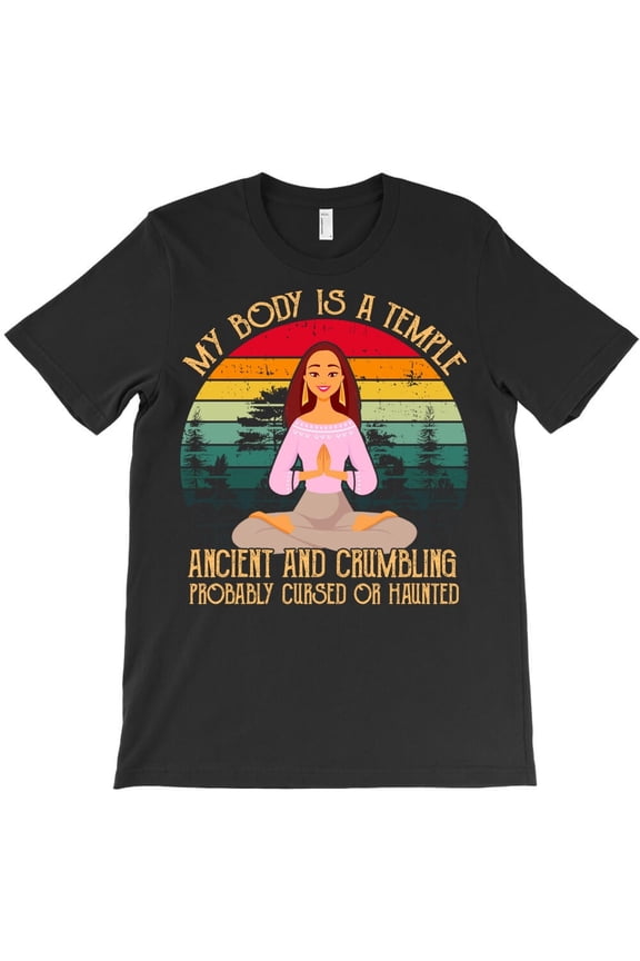 My Body is a Temple, Ancient and Crumbling, Probably Cursed or Haunted - Premium Fabric, H26770 T-Shirt, for Men and Women, Up to Size 5XL