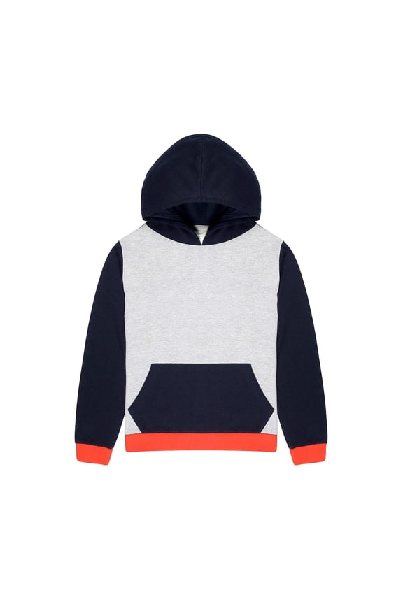 Hooded Sweatshirt T-Shirt for Boys and Girls, S (6-7), (Gray,Blue,Red )