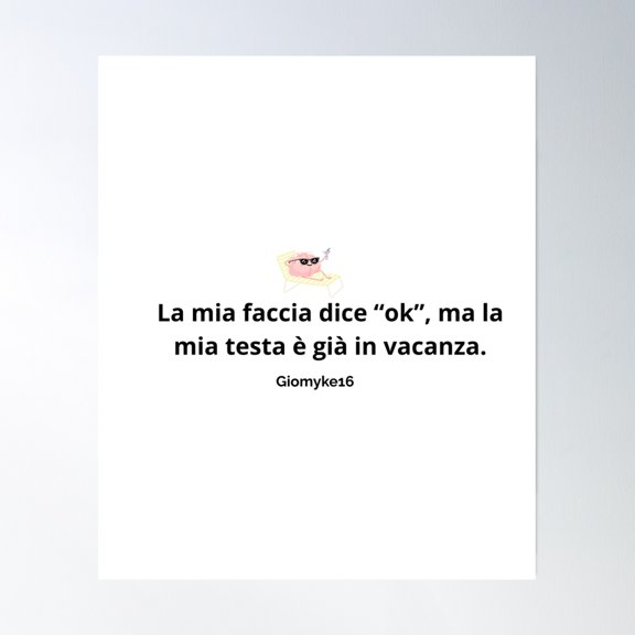 My Brain Is Already On Vacation Poster Wall Art, Modern Wall Decor, 8x12 UNFRAMED