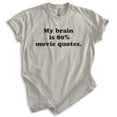 thumbnail image 1 of My Brain Is Movie Quotes Shirt, Unisex Women's Men's Shirt, Movie Quote Shirt, Pop Culture Shirt, Light Silk Gray, Small, 1 of 6