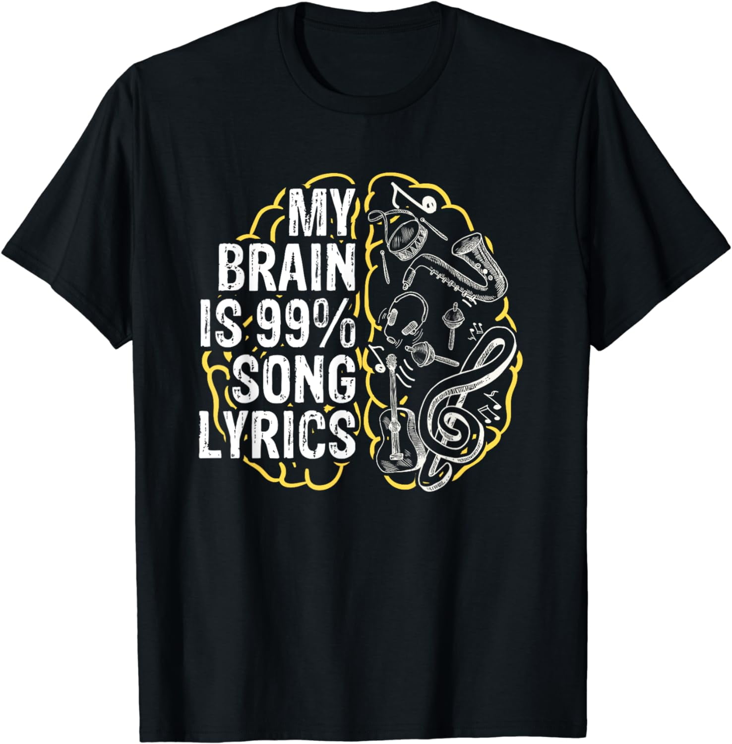 Bobos They Cost A $1.99 Song Lyrics My Brain is 99% Song Lyrics Music Lover Musician Guitar T-Shirt