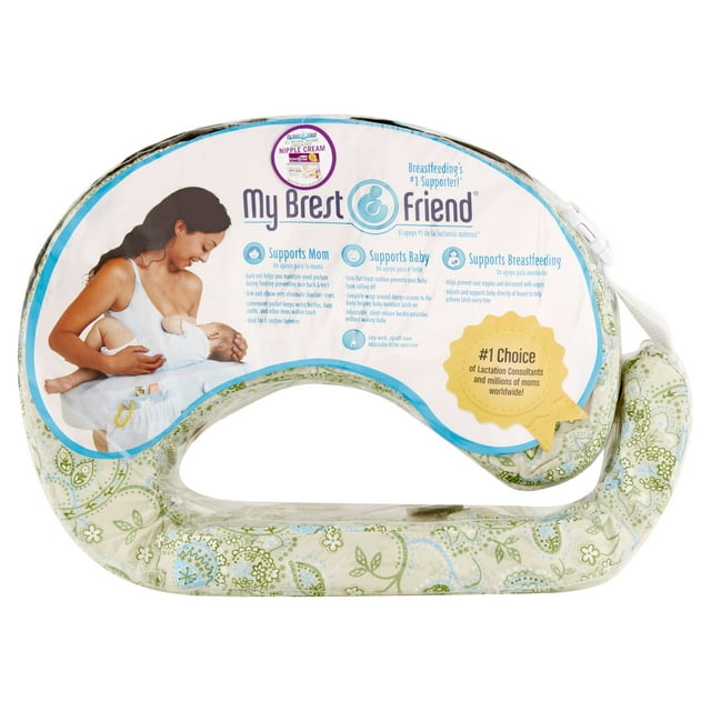 My Brest Friend Green Paisley Feeding and Nursing Pillow