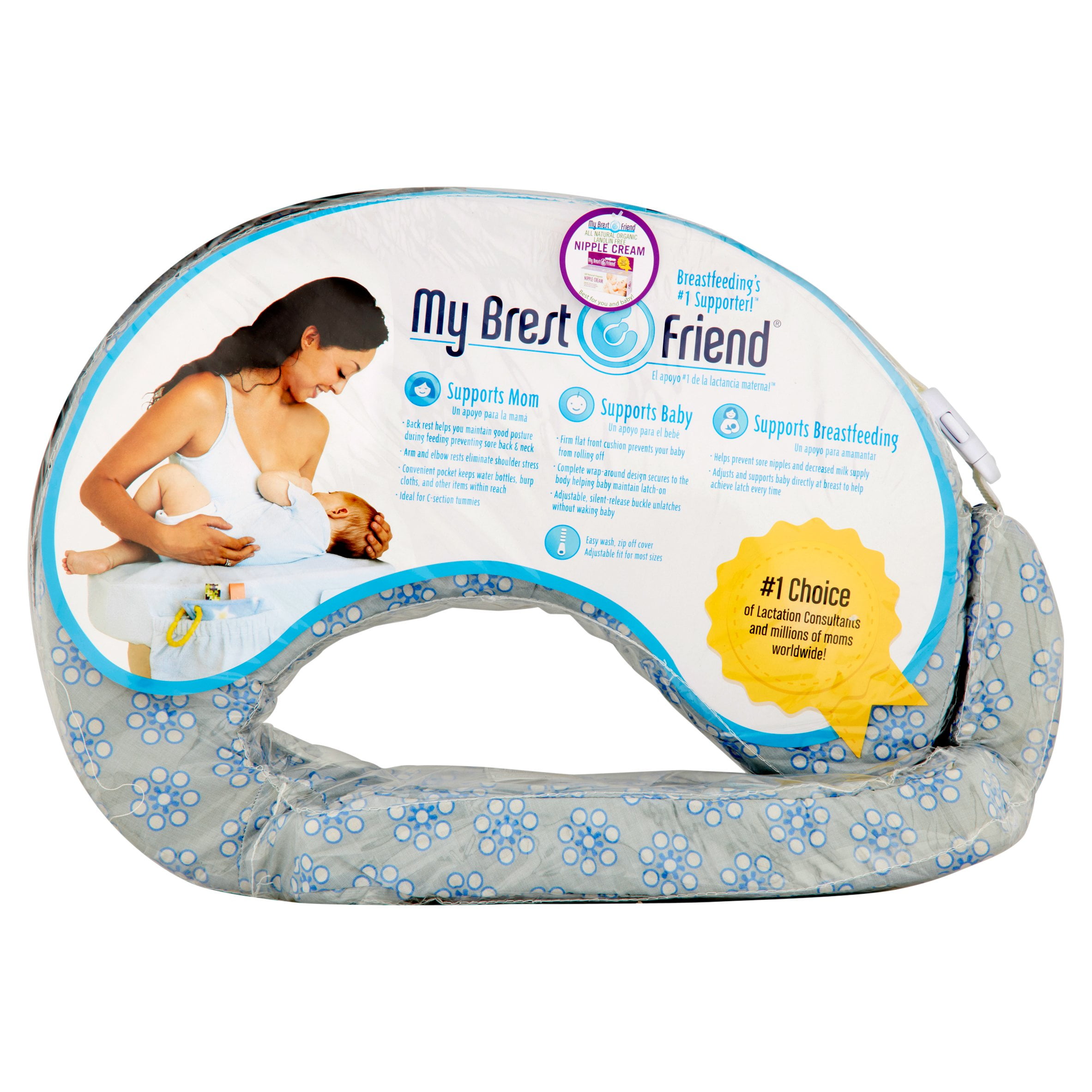 My Brest Friend Nursing Pillow, Blue Daisy