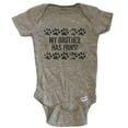 thumbnail image 1 of My Brother Has Paws Funny Baby Bodysuit - Dog Baby Bodysuit For Kids - Grey, 1 of 2