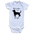 thumbnail image 1 of My Brother Is A Beagle Cute Dog Baby Bodysuit - Beagle One Piece Baby Bodysuit, 0-3 Months White, 1 of 2