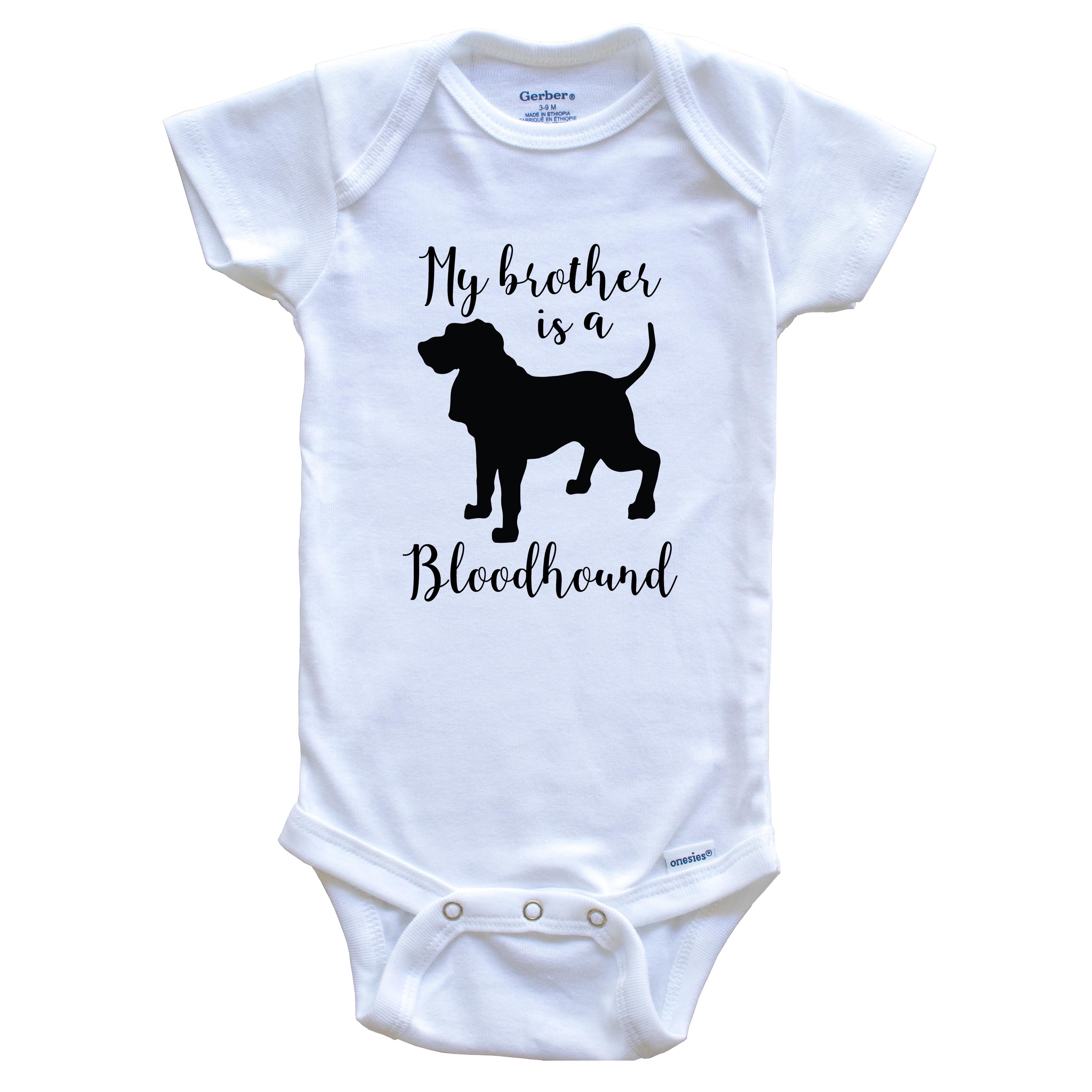 My Brother Is A Bloodhound Cute Dog Baby Bodysuit - Bloodhound One Piece Baby Bodysuit, 0-3 Months White