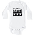thumbnail image 1 of My Brother Is A Boxer One Piece Baby Bodysuit One Piece Baby Bodysuit (Long Sleeve), 0-3 Months White, 1 of 1