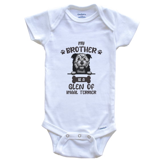 My Brother Is A Glen of Imaal Terrier Cute Dog Breed Baby Bodysuit, 0-3 Months White