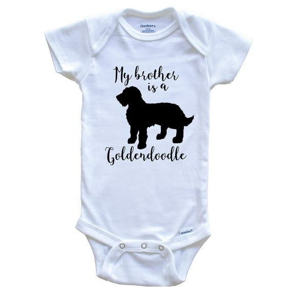 My Brother Is A Goldendoodle Cute Dog Baby Bodysuit - Goldendoodle One Piece Baby Bodysuit, 0-3 Months White
