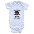 thumbnail image 1 of My Brother Is A Rottweiler Cute Dog Breed Baby Bodysuit, 6-9 Months White, 1 of 4