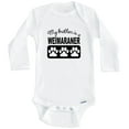 thumbnail image 1 of My Brother Is A Weimaraner One Piece Baby Bodysuit One Piece Baby Bodysuit (Long Sleeve), 0-3 Months White, 1 of 1