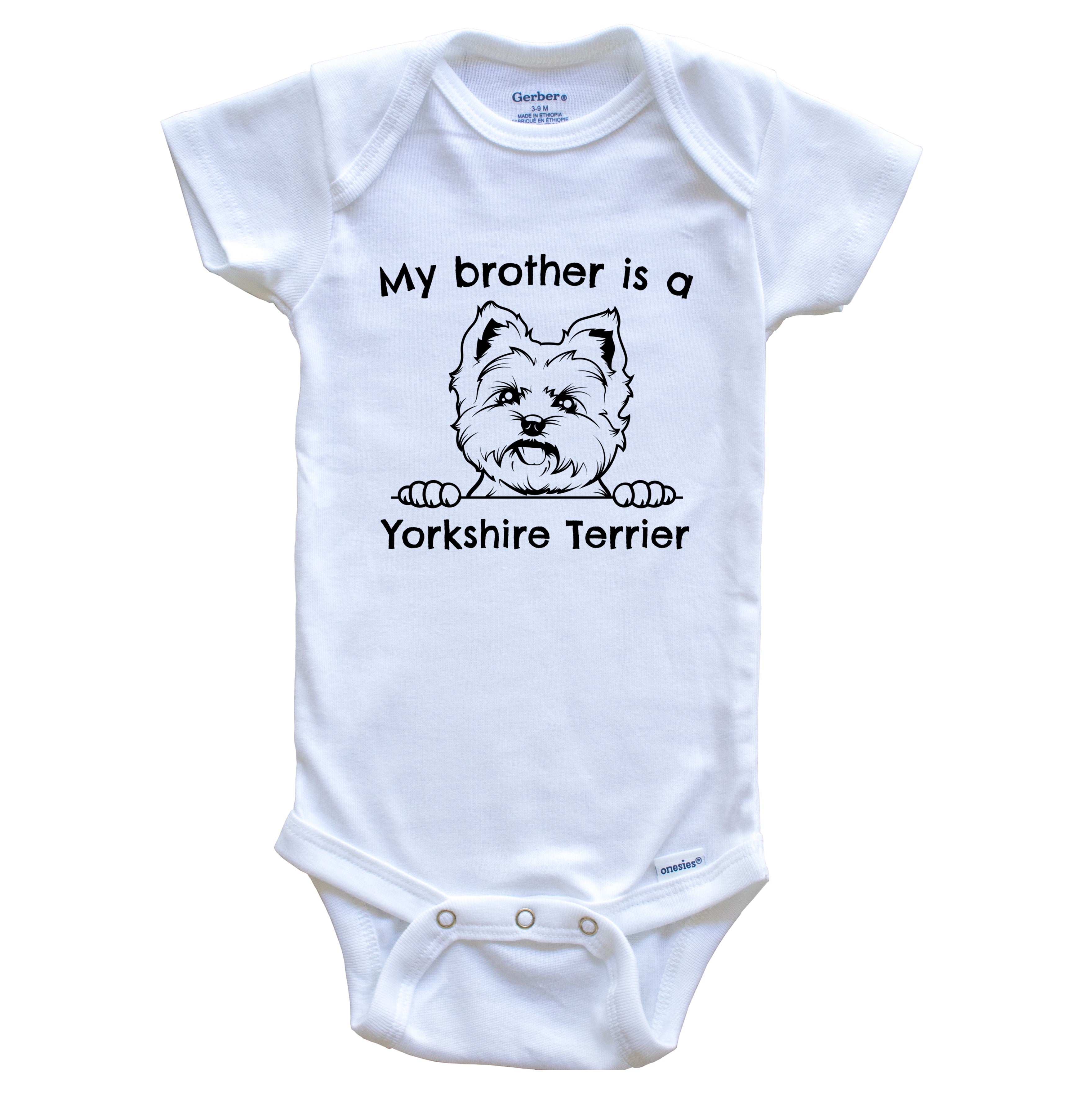 My Brother is a Yorkshire Terrier Cute Dog Breed Baby Bodysuit, 0-3 ...
