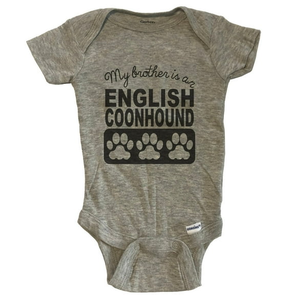 My Brother Is An English Coonhound Baby Bodysuit One Piece Baby Bodysuit - Grey