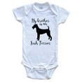 thumbnail image 1 of My Brother Is An Irish Terrier Cute Dog Baby Bodysuit - Irish Terrier One Piece Baby Bodysuit, 3-6 Months White, 1 of 2