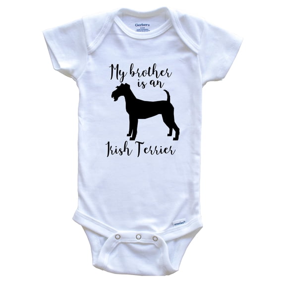 My Brother Is An Irish Terrier Cute Dog Baby Bodysuit - Irish Terrier One Piece Baby Bodysuit, 3-6 Months White