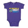 thumbnail image 1 of My Brother Is Down Right Perfect Baby Bodysuit One Piece NB Purple, 1 of 3