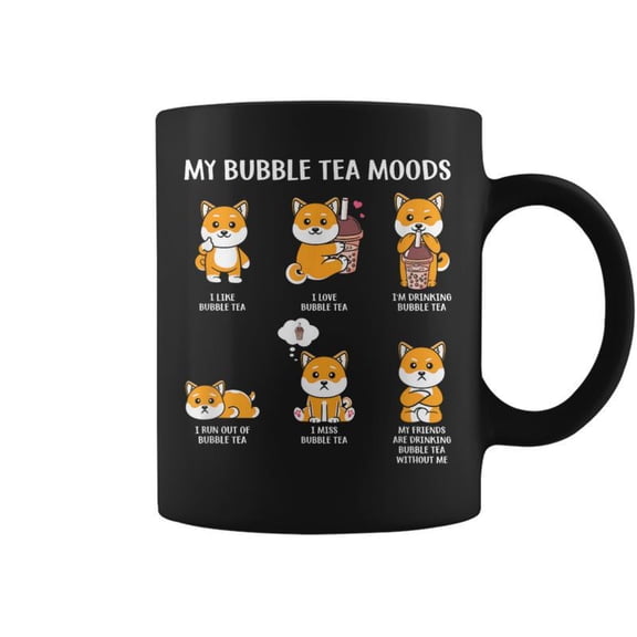 My Bubble Tea Moods Boba Bubble Tea Cup Anime Style Coffee Mugs