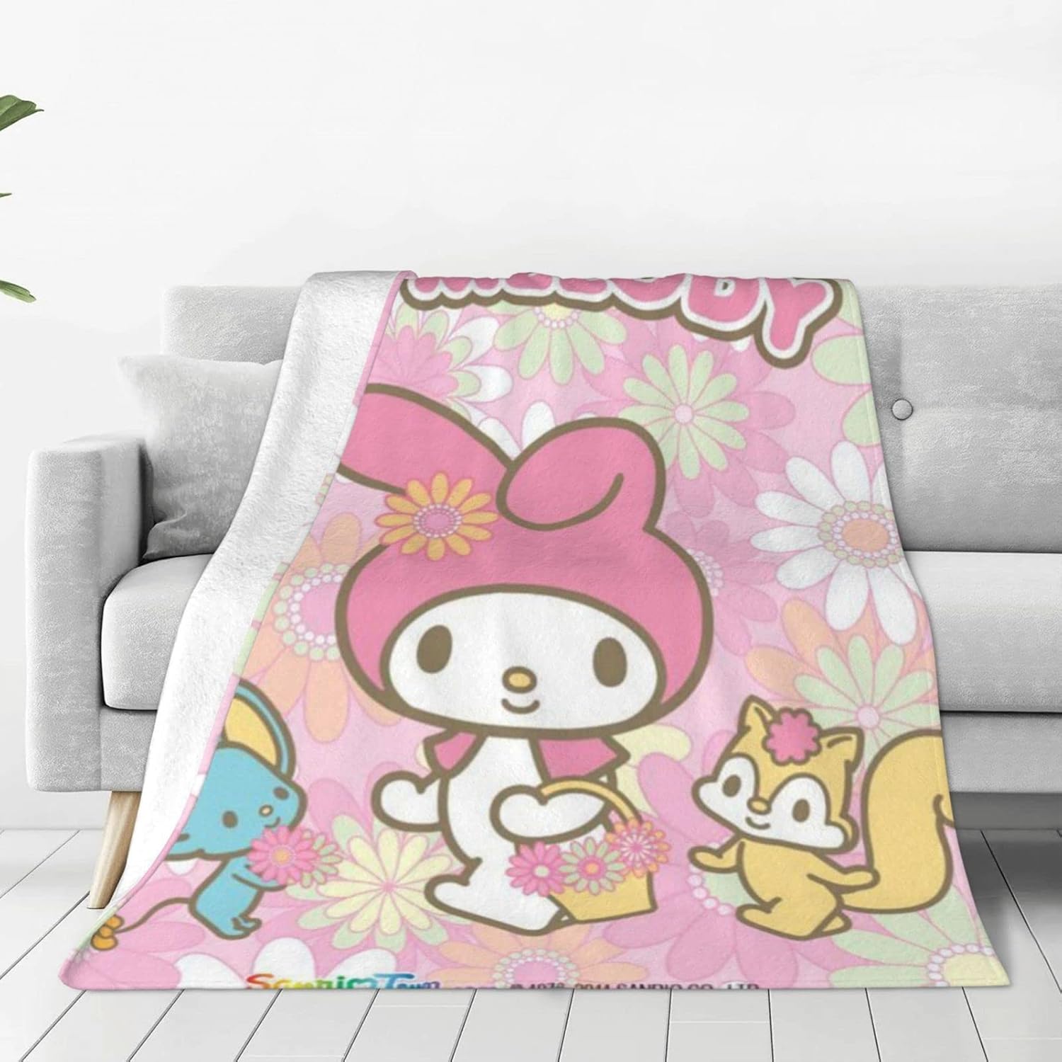 HawSkgFub Baby Girl Pink Elephant Flannel Fleece Blanket - 40 X 50 Inch Lightweight Throw, Floral Stars Design, Nursery Gift - View #7