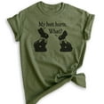 thumbnail image 1 of My Butt Hurts Chocolate Bunny Shirt, Unisex Women's Men's Shirt, Easter Shirt, Chocolate Rabbit Cute Shirt, Heather Military Green, X-Large, 1 of 6