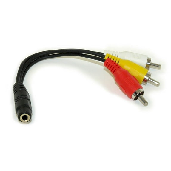 My Cable Mart 6" Female TRRS to Male 3 RCA Adapter Cable