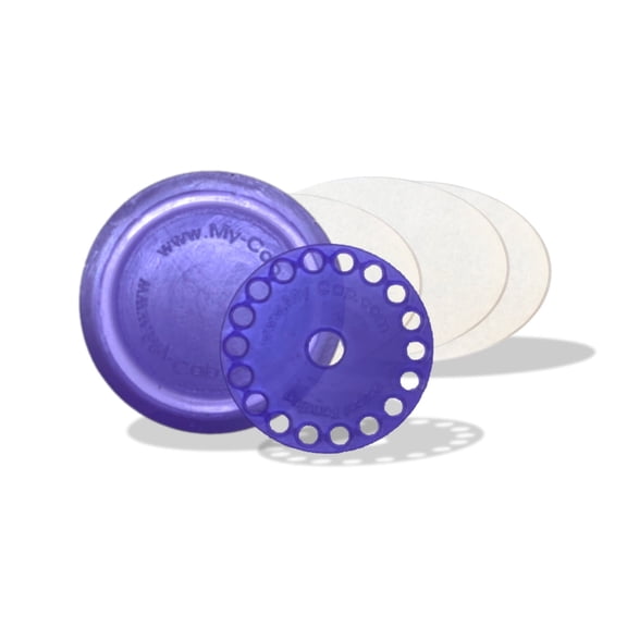 My-Cap Blueberry Reusable Silicone Pod Cap & Lid for Nespresso VertuoLine Pods, 20 Filters