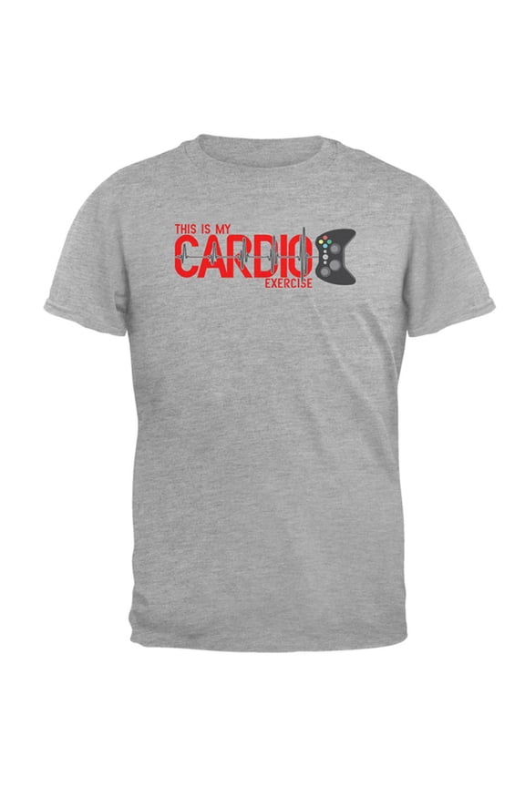 My Cardio Exercise Game Controller Heartbeat Mens Soft T Shirt Heather X-LG