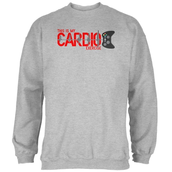 My Cardio Exercise Game Controller Heartbeat Mens Sweatshirt Heather 2XL