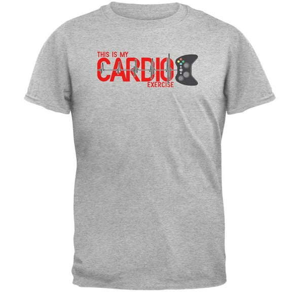 My Cardio Exercise Game Controller Heartbeat Mens T Shirt Heather 2XL