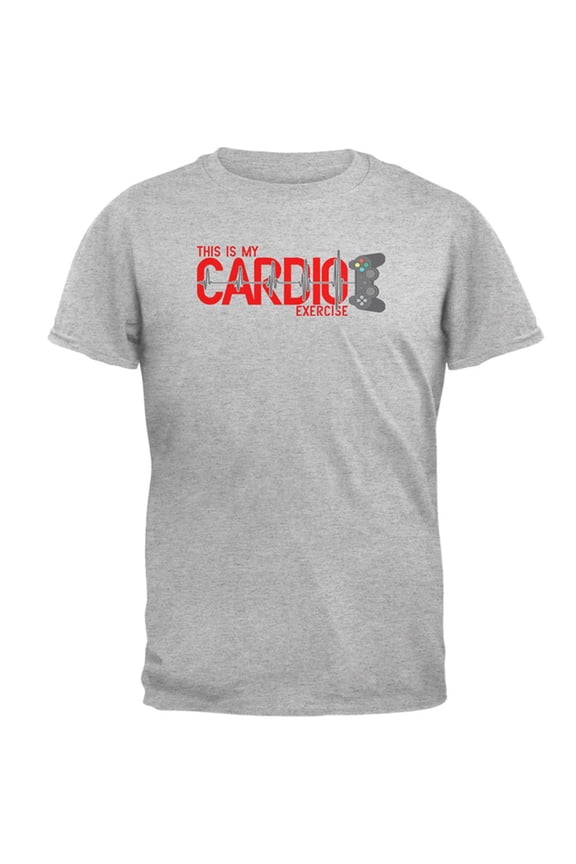 My Cardio Exercise Game Controller Heartbeat Mens T Shirt Heather 2XL
