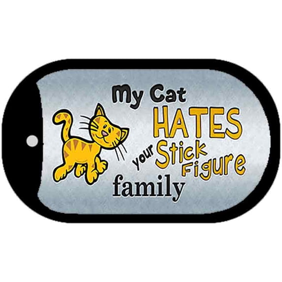 My Cat Hates Novelty Metal Dog Tag Necklace DT-8816 2" x 1" Dog Tag (DT)
