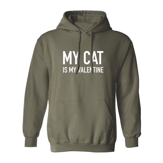 My Cat Is My Valentine Adult Hooded Sweatshirt