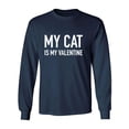 thumbnail image 1 of My Cat Is My Valentine Adult Long Sleeve T-shirt, 1 of 3