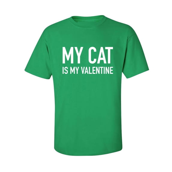 My Cat Is My Valentine Adult Short Sleeve T-shirt