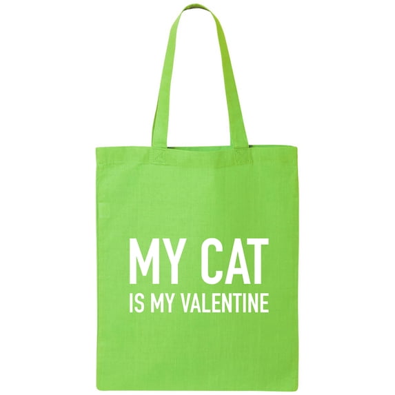 My Cat Is My Valentine Cotton Canvas Tote Bag