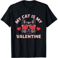 thumbnail image 1 of My Cat Is My Valentine Cute Cat Lover Hearts Valentine's Day T-Shirt, 1 of 5