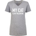 thumbnail image 1 of My Cat Is My Valentine Womens V-Neck T-Shirt, 1 of 3