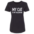 thumbnail image 1 of My Cat Is My Valentine Womens crewneck tee, 1 of 2