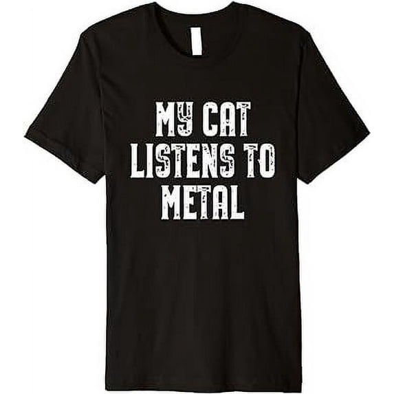 My Cat Listens To Metal T-shirt Funny Sayings Cats Lover