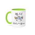 thumbnail image 1 of 3drose, My Cat Rules the House - Cat Sayings, 15oz Two-tone Green Mug, 1 of 6