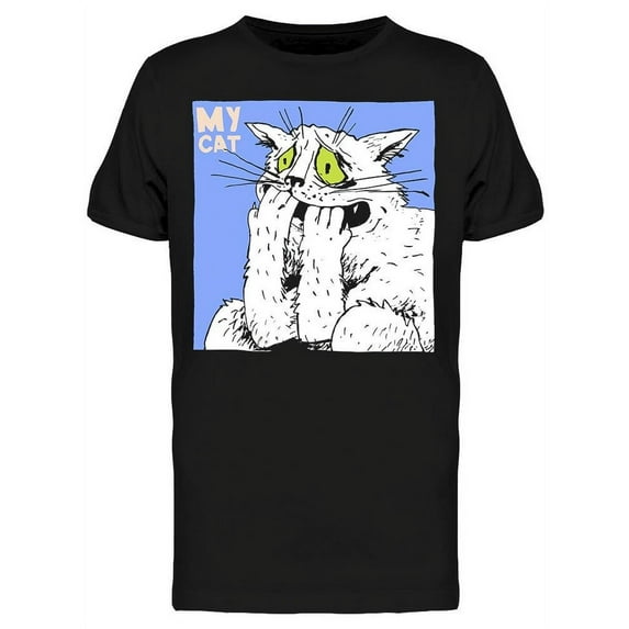 My Cat Scared Nervous Cat T-Shirt Men -Image by Shutterstock, Male x-Large