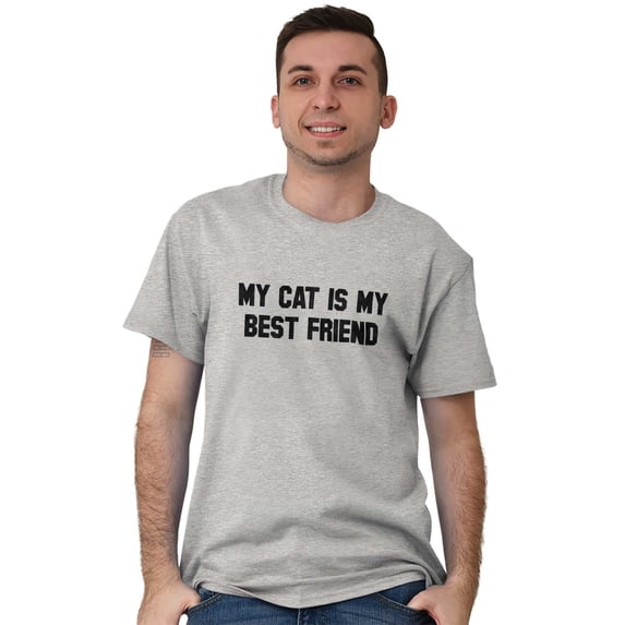 My Cat is My Best Friend Pet Lover Men's Graphic T Shirt Tees Brisco Brands M