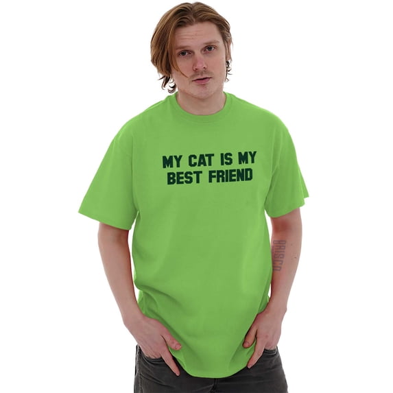 My Cat is My Best Friend Pet Lover Men's Graphic T Shirt Tees Brisco Brands S