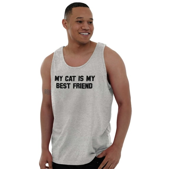 My Cat is My Best Friend Pet Lover Tank Top T Shirts Men Women Brisco Brands L