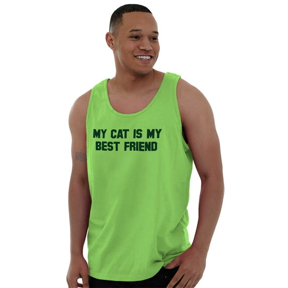 My Cat is My Best Friend Pet Lover Tank Top T Shirts Men Women Brisco Brands S