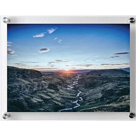 My Charity Boxes Clear Acrylic 8x10 Wall Mount Picture Frame, Floating Frameless Frames for Photo and Diploma Display Double Panel Portrait Holder