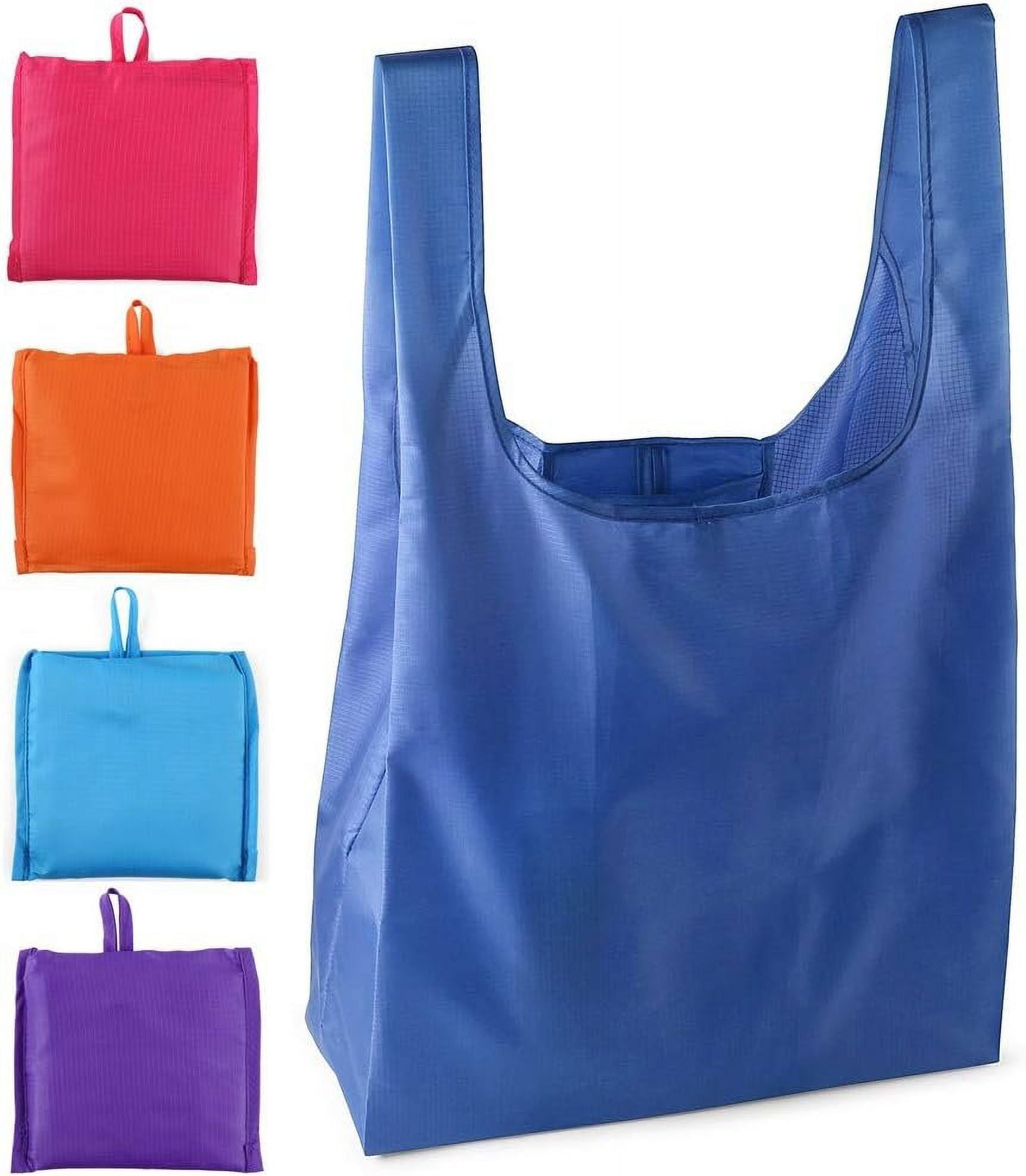 My Charity Boxes Reusable Grocery Bags Grocery Tote Foldable into Attached Pouch Ripstop Polyester Reusable Shopping Bags Washable Reinforced Durable and Lightweight Bag Multi Color Pack Walmart