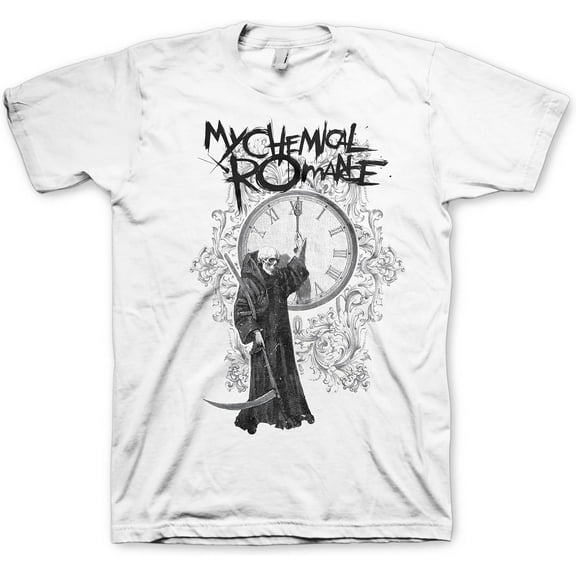 My Chemical Romance Fire Time Mens White Short Sleeve T Shirt Rock Music Vintage Style Graphic Tees