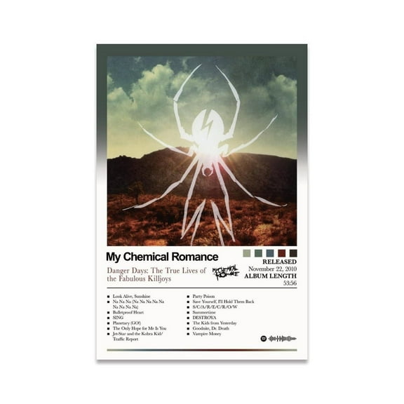 My Chemical Romance Poster Band Album Cover Posters for Room Aesthetic Canvas Wall Art for Bedroom, Dorm, Office, Bathroom Decor, Gift Idea